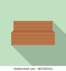Sauna interior bench icon. Flat illustration of sauna interior bench vector icon for web design