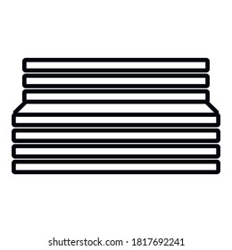 Sauna interior bench icon. Outline sauna interior bench vector icon for web design isolated on white background