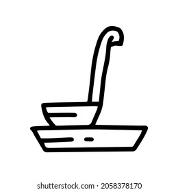 sauna ladle line vector doodle simple icon