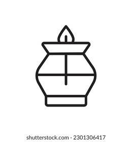 Sauna Light Outline Icon Vector Illustration