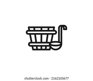 Sauna line icon. High quality outline symbol for web design or mobile app. Thin line sign for design logo. Color outline pictogram on white background