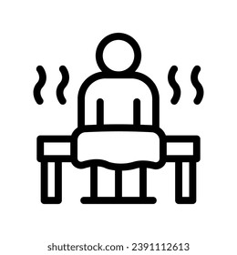 gráfico vectorial de ilustración de icono de línea sauna. Ilustración de elemento simple gráfico vectorial, adecuado para aplicaciones, sitios web y presentaciones aisladas en fondo blanco