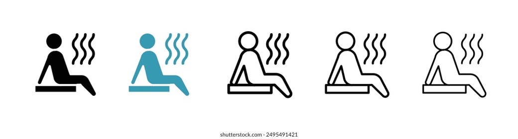 Sauna line icon vector set.