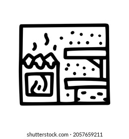 sauna line vector doodle simple icon design
