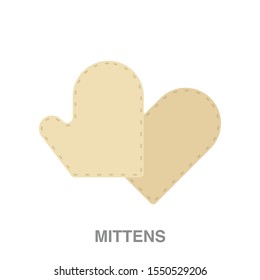 Sauna mittens flat icon on white transparent background. You can be used sauna mittens icon for several purposes.