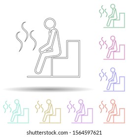 Sauna multi color icon. Simple thin line, outline vector of spa icons for ui and ux, website or mobile application