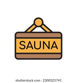 Ilustración vectorial de la placa de la sauna