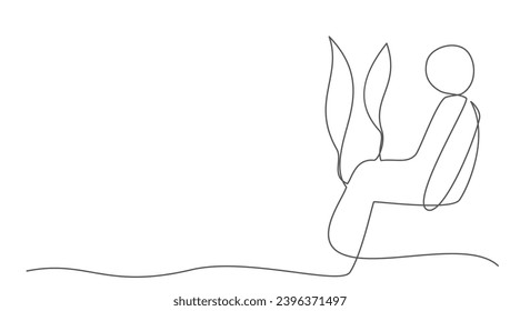 Sauna One line drawing isolated on white background