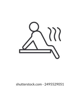 Sauna outlined icon isolated on white background