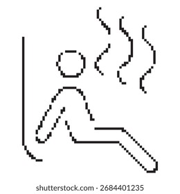 sauna pixel icon, 8-bit. Isolated vector illustration.