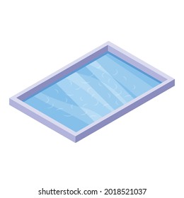 Sauna pool icon. Isometric of sauna pool vector icon for web design isolated on white background
