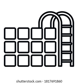 Sauna pool icon. Outline sauna pool vector icon for web design isolated on white background