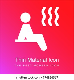 Sauna red and pink gradient material white icon minimal design