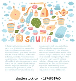 Sauna Russian Banya Colorful Vector Icons Set 