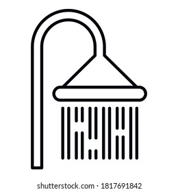 Icono de ducha de sauna. Contorno sauna icono vector de ducha para diseño web aislado en fondo blanco