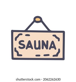 sauna signboard color vector doodle simple icon