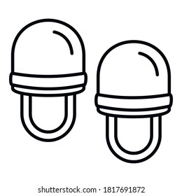 Sauna soft slippers icon. Outline sauna soft slippers vector icon for web design isolated on white background