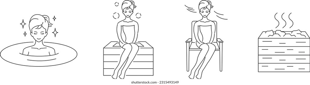 Sauna spa bath illustration vector 
