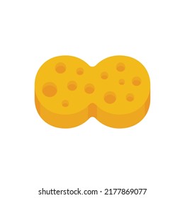 Sauna sponge icon. Flat illustration of sauna sponge vector icon isolated on white background
