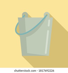 Sauna steel bucket icon. Flat illustration of sauna steel bucket vector icon for web design