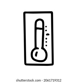 sauna thermometer line vector doodle simple icon