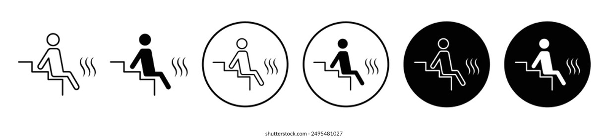 Sauna thin line vector icon set.