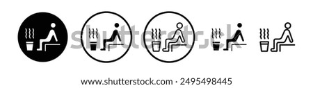 Sauna vector icon set in black and white color.