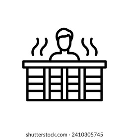 Sauna Vector Line Icon Design