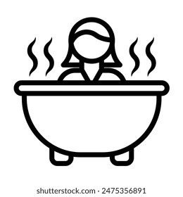 Sauna Vector Line Icon Design