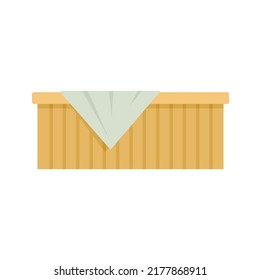 Sauna Wood Bench Icon. Flat Illustration Of Sauna Wood Bench Vector Icon Isolated On White Background