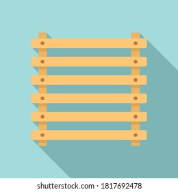 Sauna wood frame icon. Flat illustration of sauna wood frame vector icon for web design