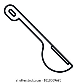 Sauna wood spoon icon. Outline sauna wood spoon vector icon for web design isolated on white background
