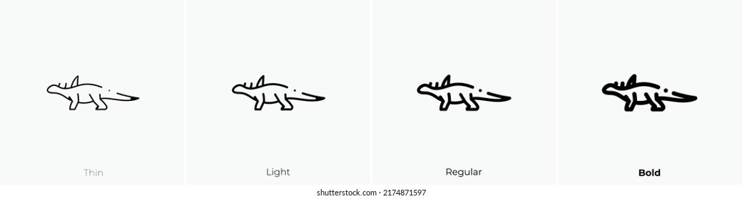 sauropelta icon. Thin, Light Regular And Bold style design isolated on white background