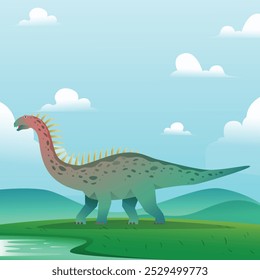 Vector de ilustraciones de gradiente de dinosaurio saurópodo