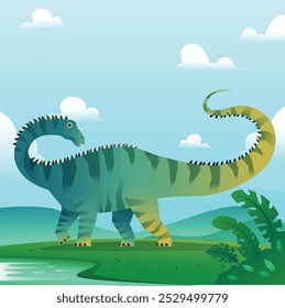 Vector de ilustraciones de gradiente de dinosaurio saurópodo