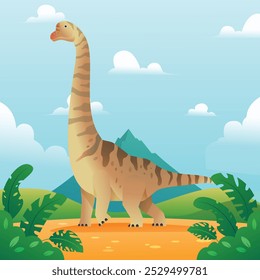 Vector de ilustraciones de gradiente de dinosaurio saurópodo