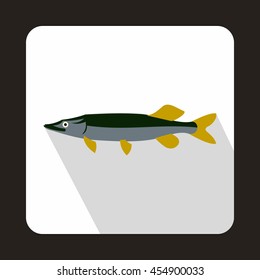 Saury icon in flat style on a white background