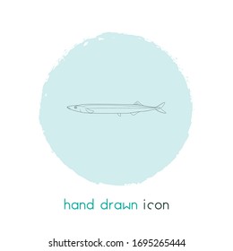 Saury icon line element. Vector illustration of saury icon line isolated on clean background for your web mobile app logo design.