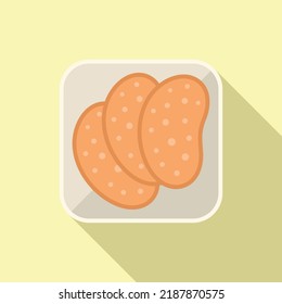 Sausage airline food icon flat vector. Flight meal. Air plane