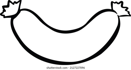 Sausage, sausage appetizer for beer, vector illustration