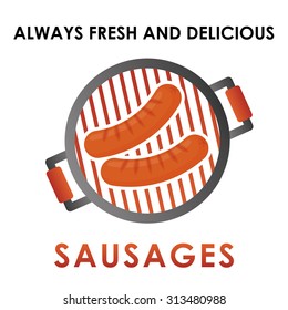 Sausage barbecue food design, vector illustration eps 10