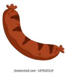 Sausage barbecue grill. Vector illustration in cartoon style.