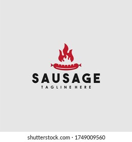 Sausage barbeque professional logo design