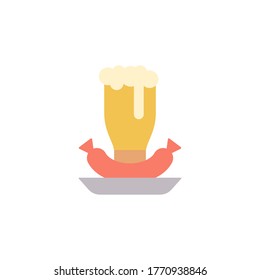 Sausage, beer stein icon. Simple color vector elements of international beer day icons for ui and ux, website or mobile application