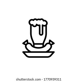 Sausage, beer stein icon. Simple line, outline vector elements of international beer day icons for ui and ux, website or mobile application