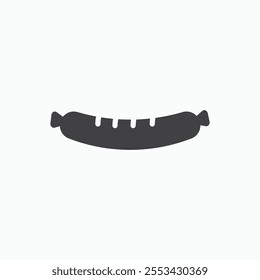 Sausage black solid vecor icon