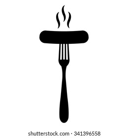 Sausage  - black vector icon