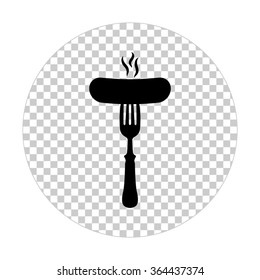 Sausage  - black vector icon