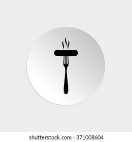 Sausage  - black vector icon