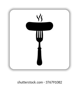 Sausage  - black vector icon